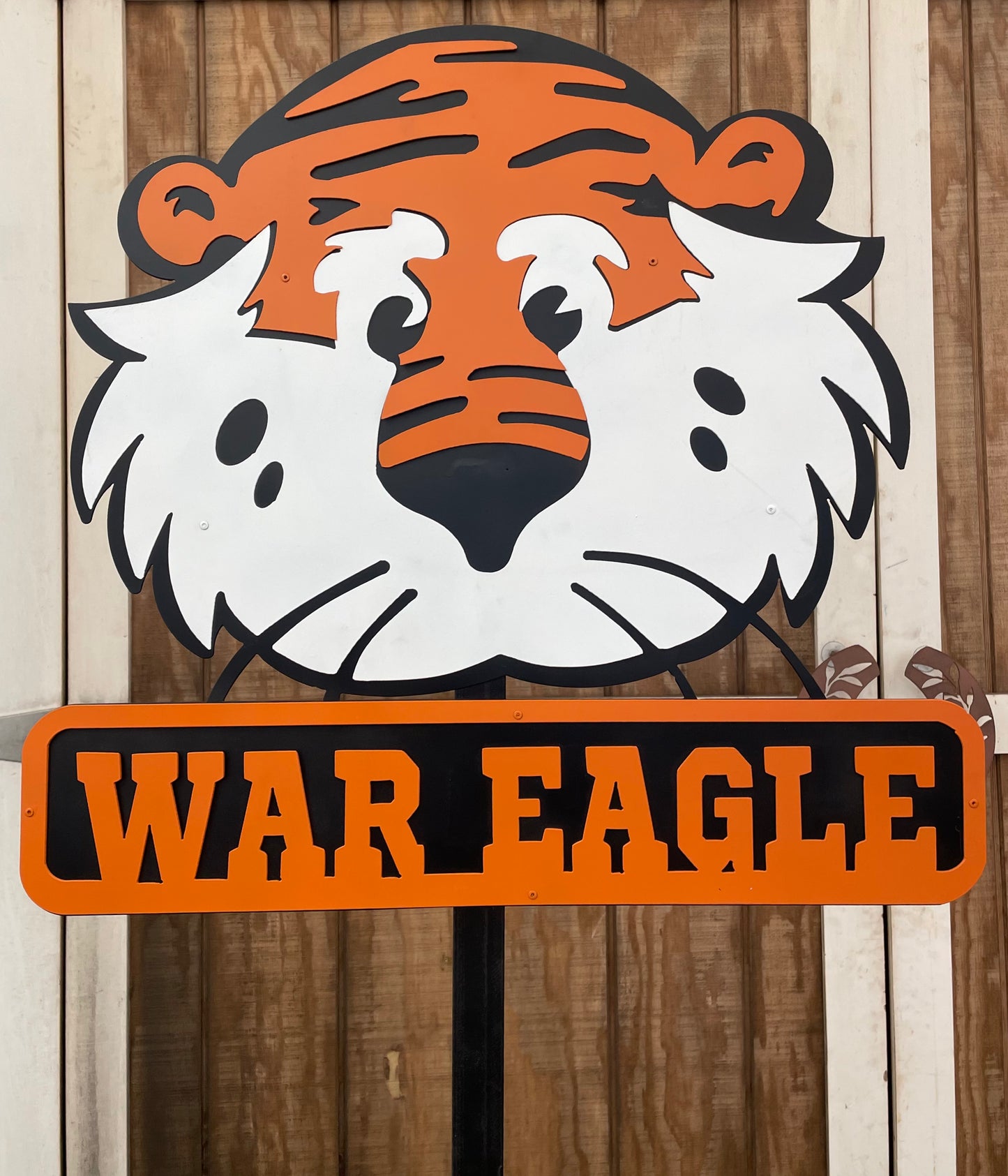Large aubie head on a stake