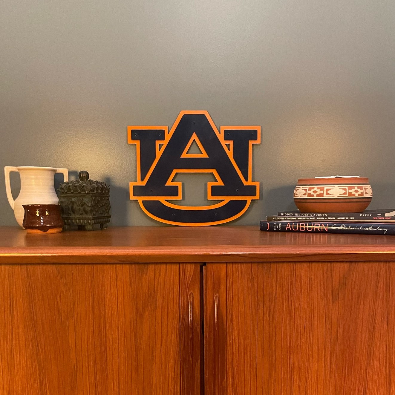 Auburn Logo Wall Art, Orange and Blue